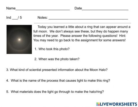 Ring around the Moon