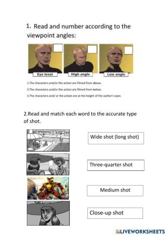 Viewpoints and shots in comics