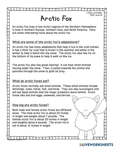 Wednesday HW: Arctic Fox
