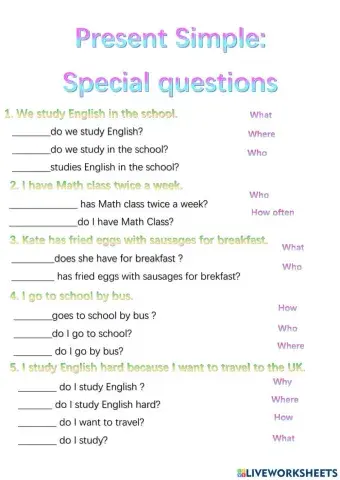 Present Simple - Special questions