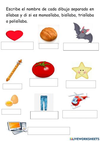 Palabras mosílabas,bisilabas, trisílabas,polisilisílabas