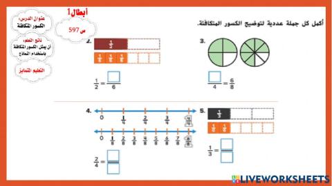 الكسور المتكافئة