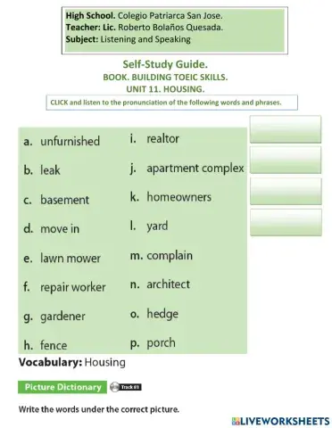 UNIT 11. BUILDING. HOUSING