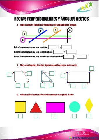 Rectas perpendiculares y ángulos rectos