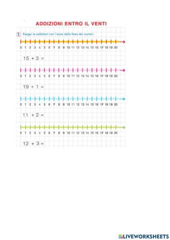 Addizioni sulla linea dei numeri