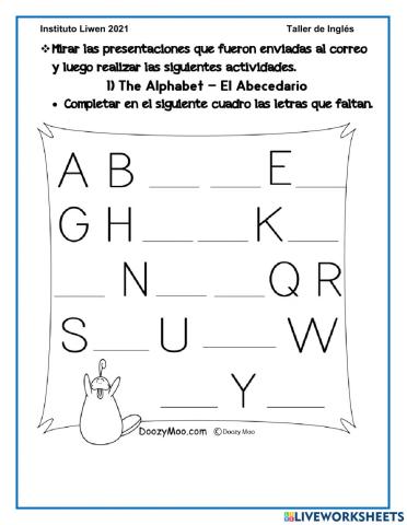 English Review: The Alphabet - Numbers - Colours - Shapes