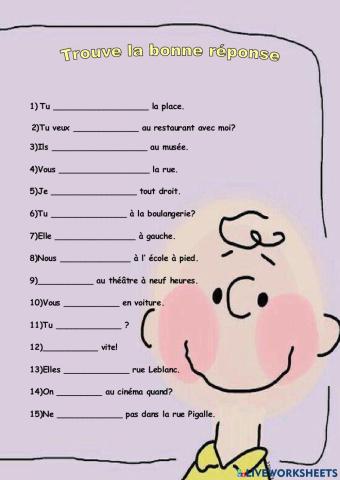 Aller,Venir,traverser, continuer, tourner