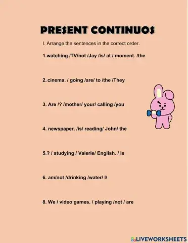 Present continuos-ing and verb