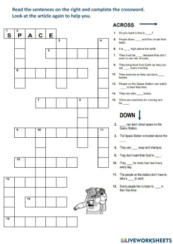Crossword-routine in space