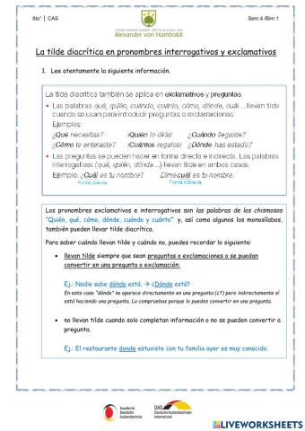 Tilde diacrítica en interrogativos y exclamativos