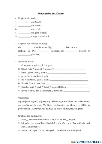 Konjugation der Verben