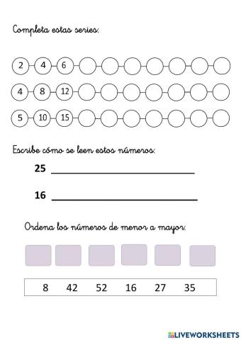 Series, menor y mayor.