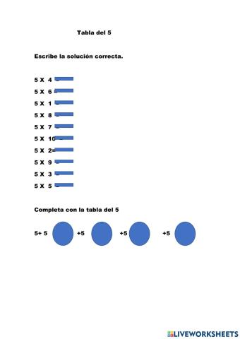 Tabla del 5
