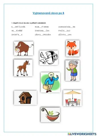 Český jazyk - vyjmenovaná slova po B