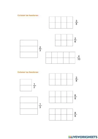 Colorear fracciones