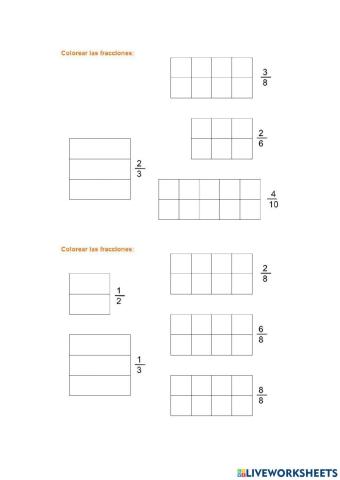 Colorear fracciones