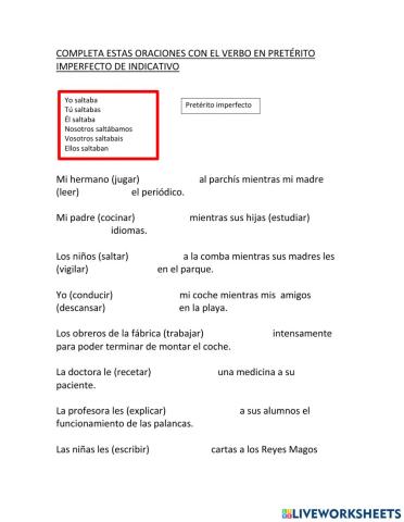 Pretérito imperfecto