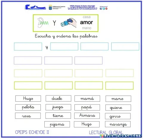 Lectura Global. Escuchar frases 4