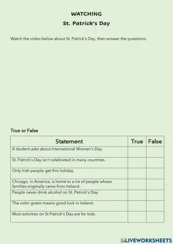 Watching - St Patrick's Day