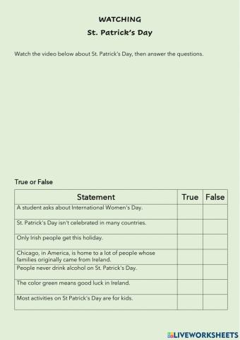 Watching - St Patrick's Day