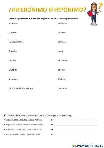 Hiperónimo e hiponimo