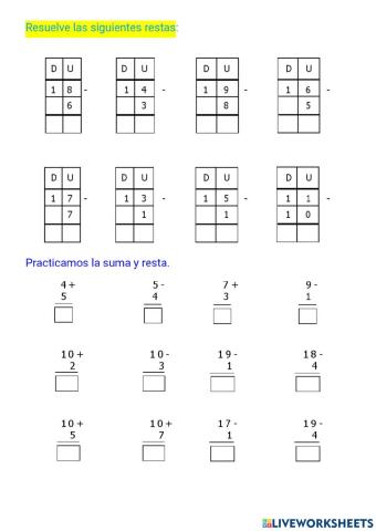 Aprendiendo a sumar y restar.