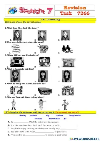 Spotlight 7 Task 7366