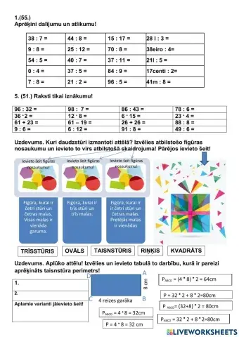 Matemātiksās darbības līdz 100.