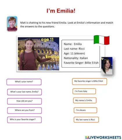Emilia - Personla information