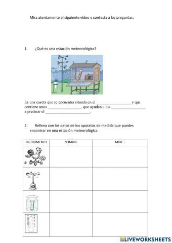 Aparatos de medida de la estación meteorológica