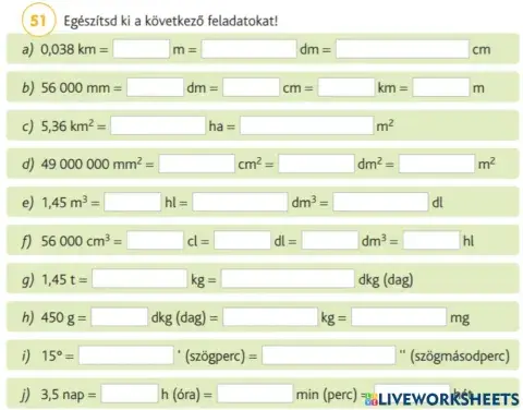 Mértékegységváltás