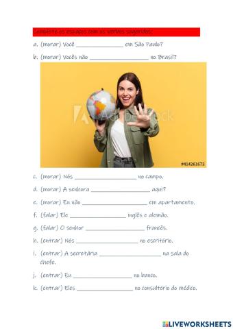 Presente do indicativo Verbos em -AR