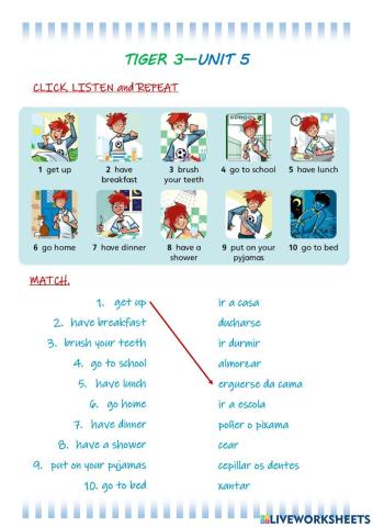 Daily activities - Tiger 3 - Unit 4