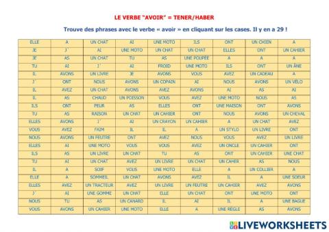Le verbe -avoir-