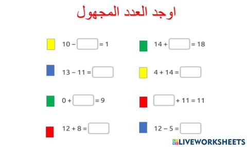 إيجاد العدد المجهول