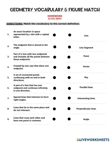 Geometry Vocabulary & Figures