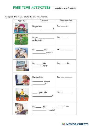 Q-A-Free Time Activities