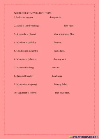 Comparative adjectives