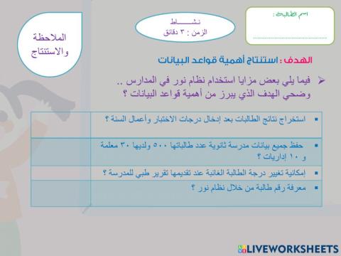 أهمية قواعد البيانات