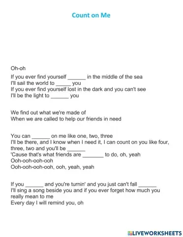 Count on Me Song Part 1