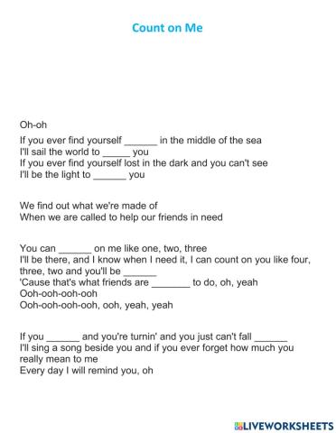 Count on Me Song Part 1