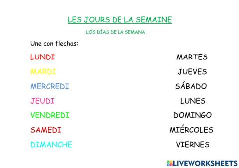 Los días de la semana