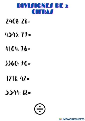 Divisiones de 2 cifras