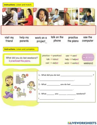 Past Simple at the weekend