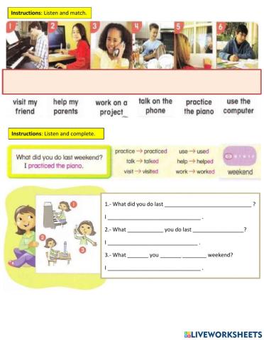 Past Simple at the weekend