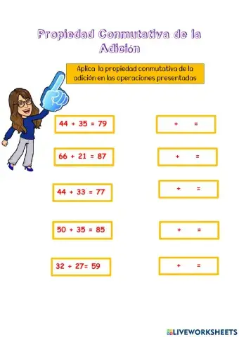 Propiedad Conmutativa de la adición