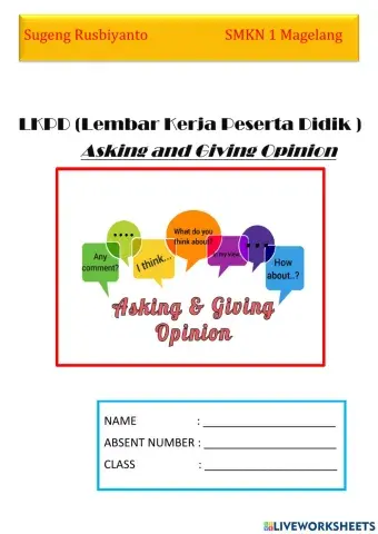 Asking and giving opinion