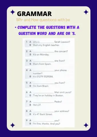 Grammar: Wh- questions and How with verb to be