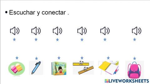 Útiles escolares ESCUCHAR y CONECTAR