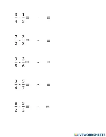 Resta de fracciones con diferente denominador 